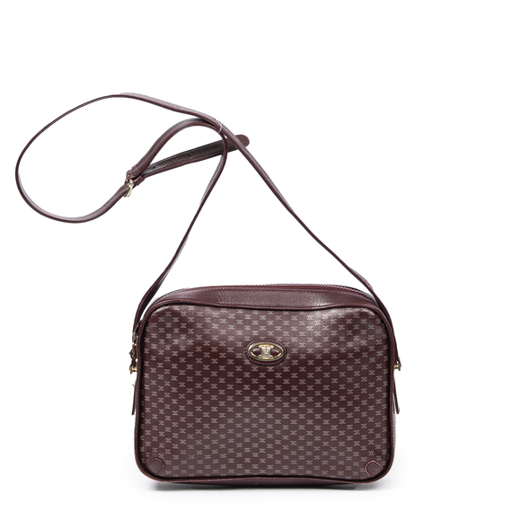 Céline Bags Celine Vintage Zip Crossbody In Burgundy Triomphe